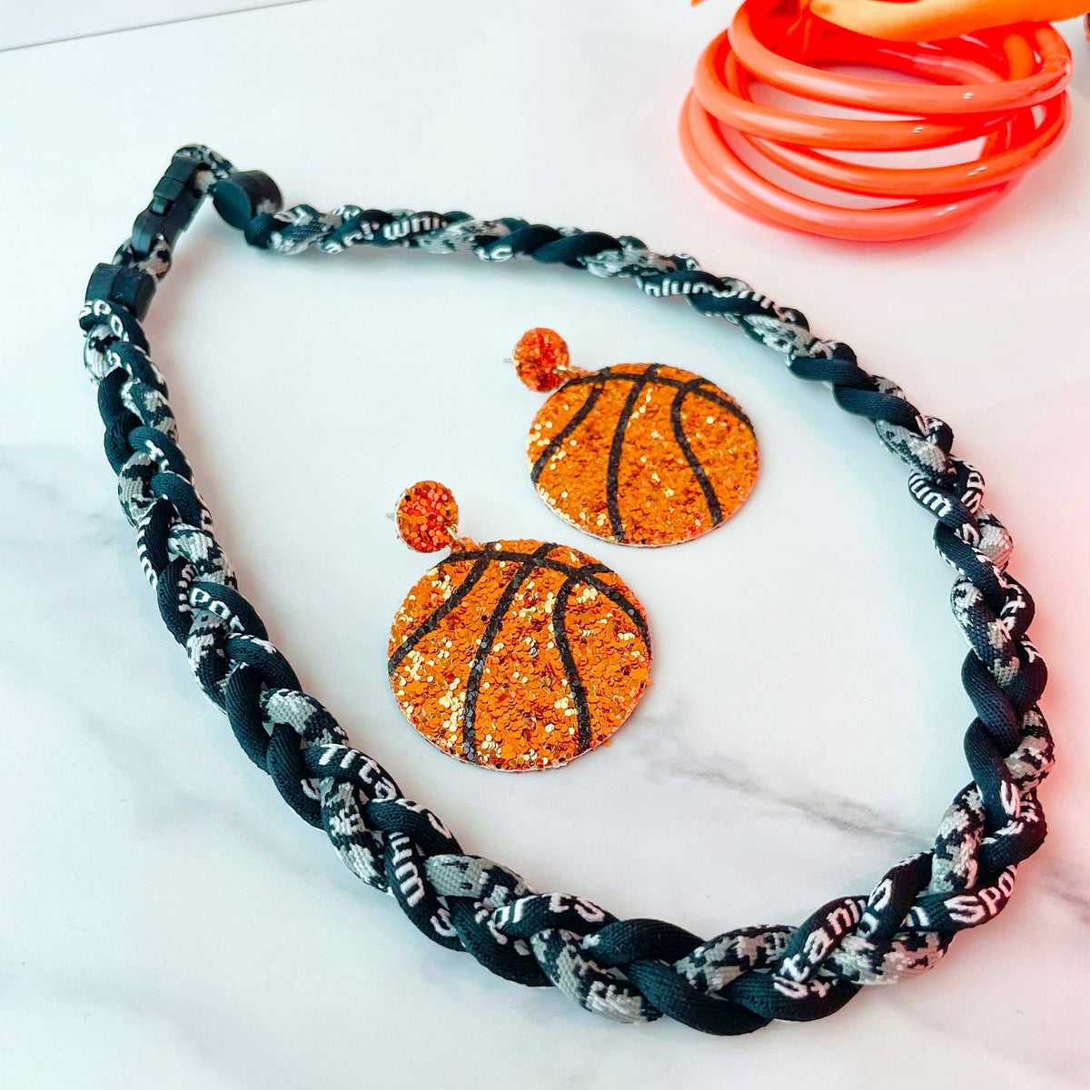 Braided Sports Necklace | Black + Digital Camo
