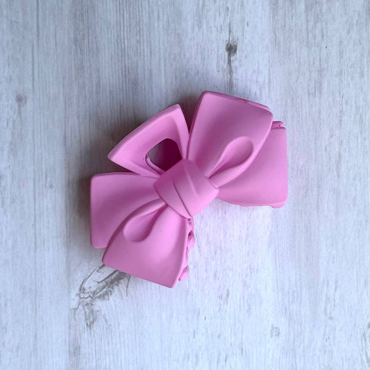 Bow Hair Clip Coquette Claw Matt Hair Accessory Lilac Pink