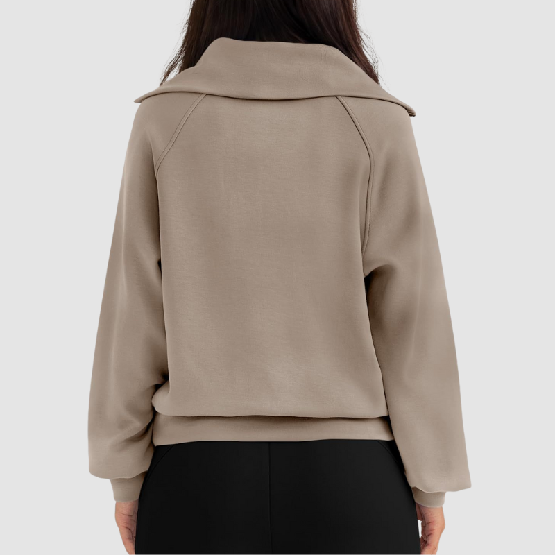 Wholesale Half-Zip Stand Collar Solid Color Sweatshirt: Navy / L