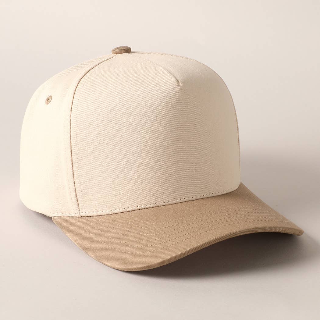 Plain Two-Tone Canvas Cotton Trucker Hat: SKY BLUE / ONE SIZE