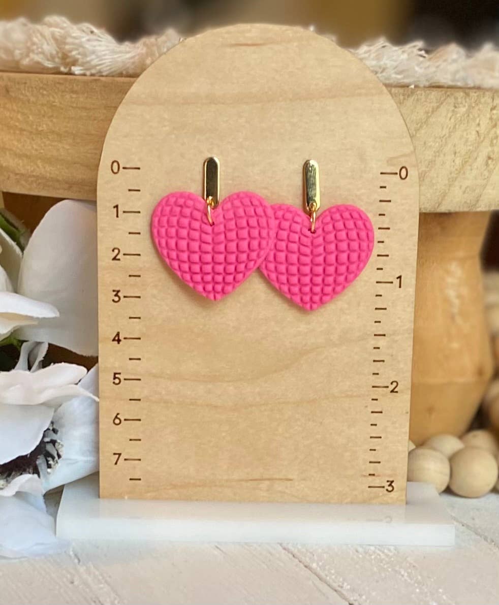 Disco Mirrorball Cowgirl Earrings  : Gold Plated / Light Pink Boots