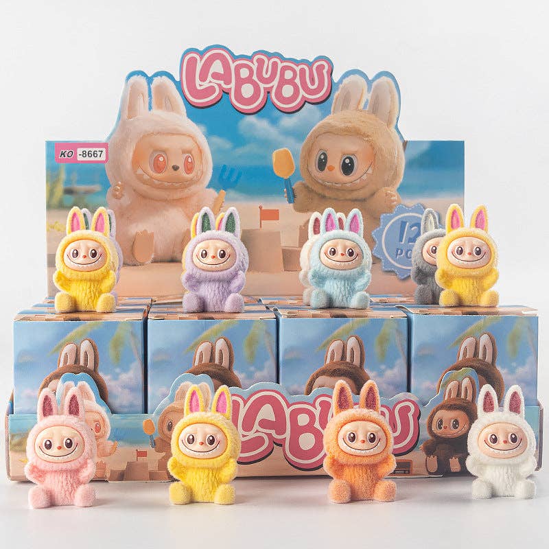 Flocking cute monster Ornaments Gift Blind Box-12pcs: Angel 2
