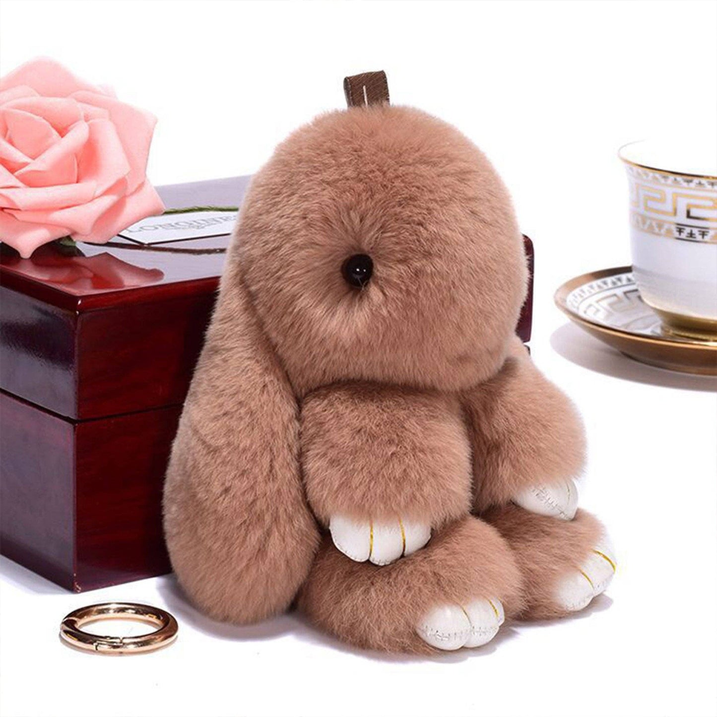 Cut Rabbit Pom Pom Key Chain KC0225-5. (3PC): LAVENDER