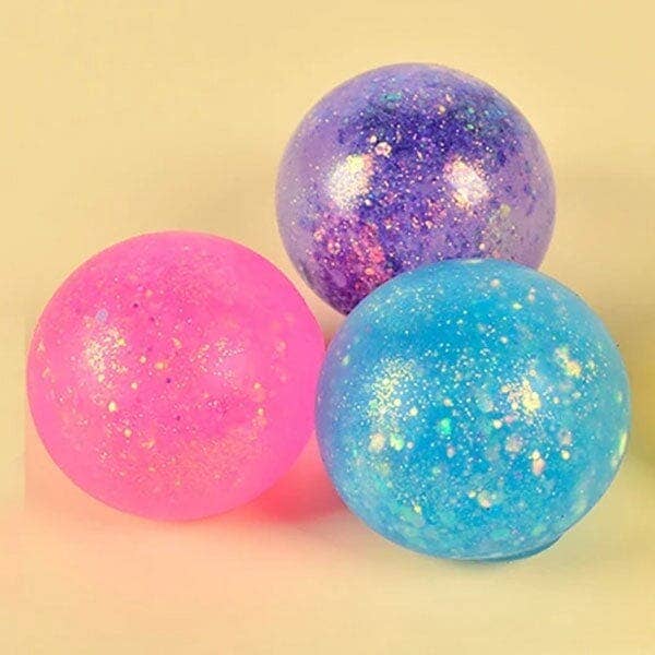 SugarSqueez Squishy Fidget Sugar Stress Ball (1pc) Assorted Colors: Glitter