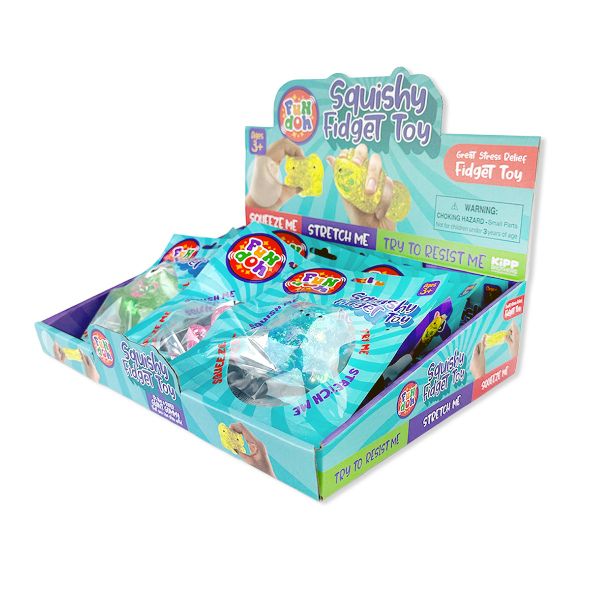 Fun Doh Squish and Squeeze Gummy Fidget Toy - 12/Display: Wholesale Price