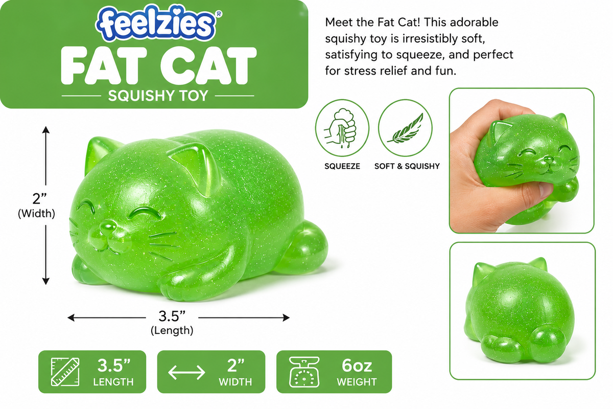 Feelzies Slow Flow™ Fat Cat: Purple Haze