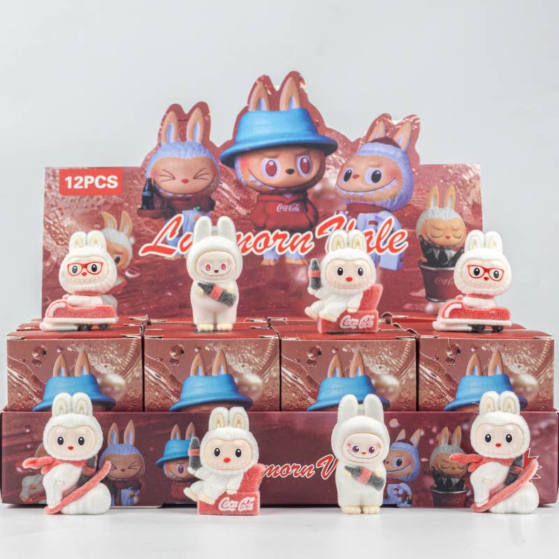 Flocking cute monster ornaments Gift Blind Box-12pcs: Skateboard