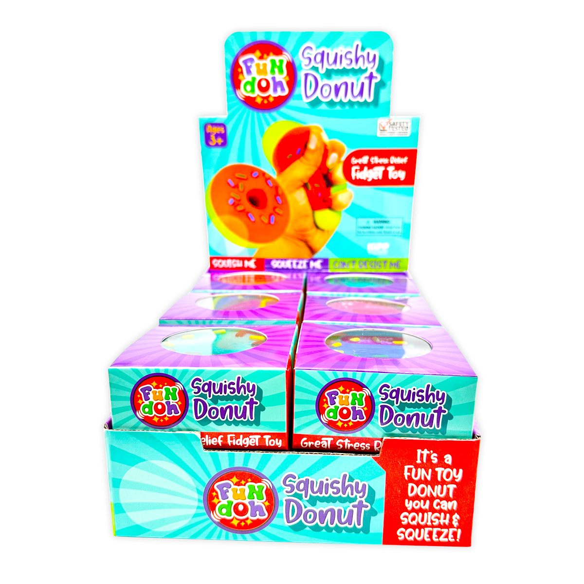 Fun Doh Squishy Fidget Donut Boxed Assortment - 12/Display: Wholesale Price