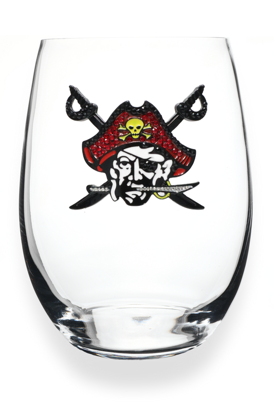 Pirate Jeweled Stemless Wine Glass