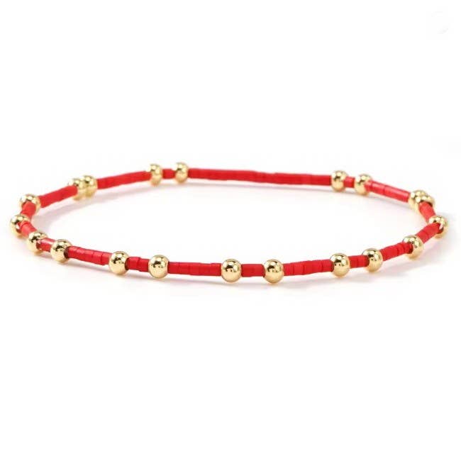 BOHO COLORFUL BALL BEADED BRACELET | 40B5178: Black