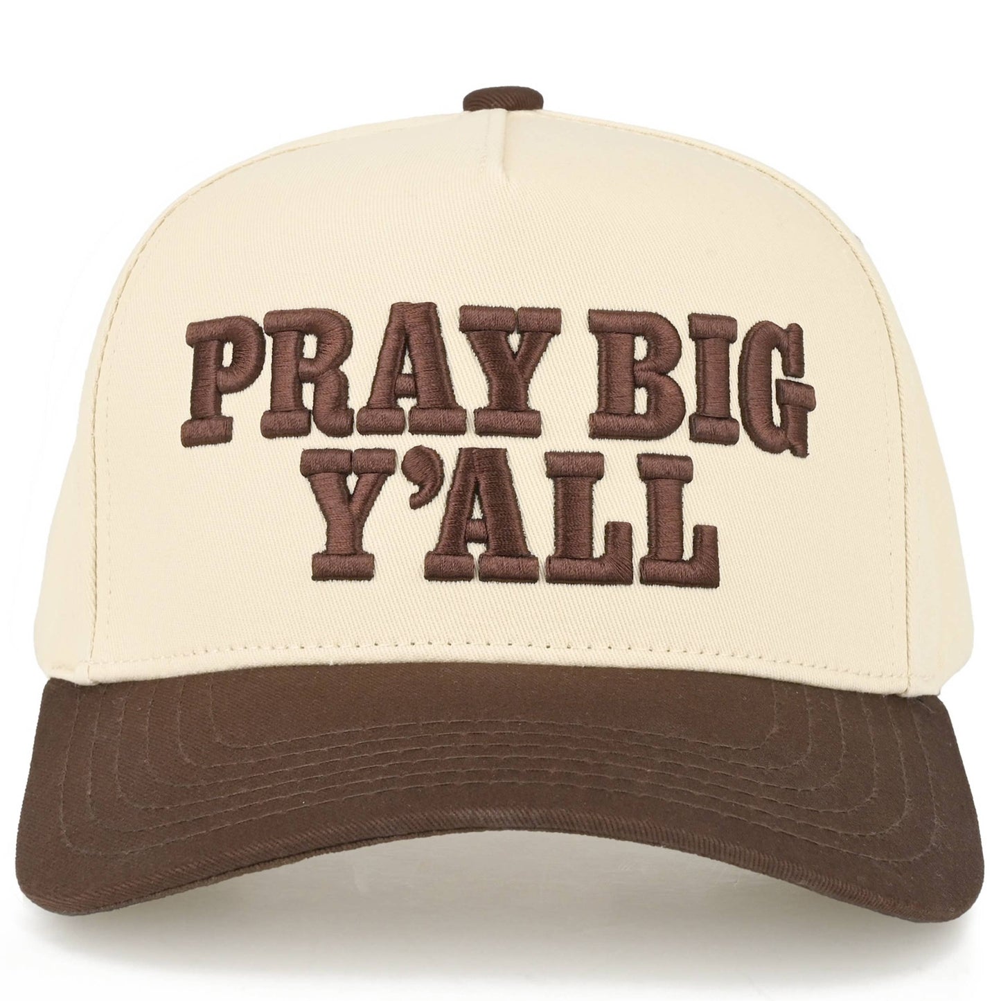 C.C PRAY BIG Y'ALL Letter on Two Tone Trucker Hat