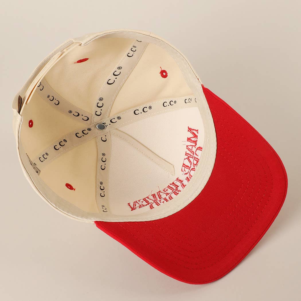 MAKE HEAVEN CROWDED Embroidery Baseball Cap: DENIM / One Size