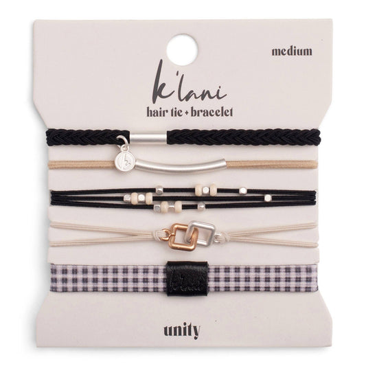 "Unity" Interlocking Charm Hair Tie Bracelet: Large