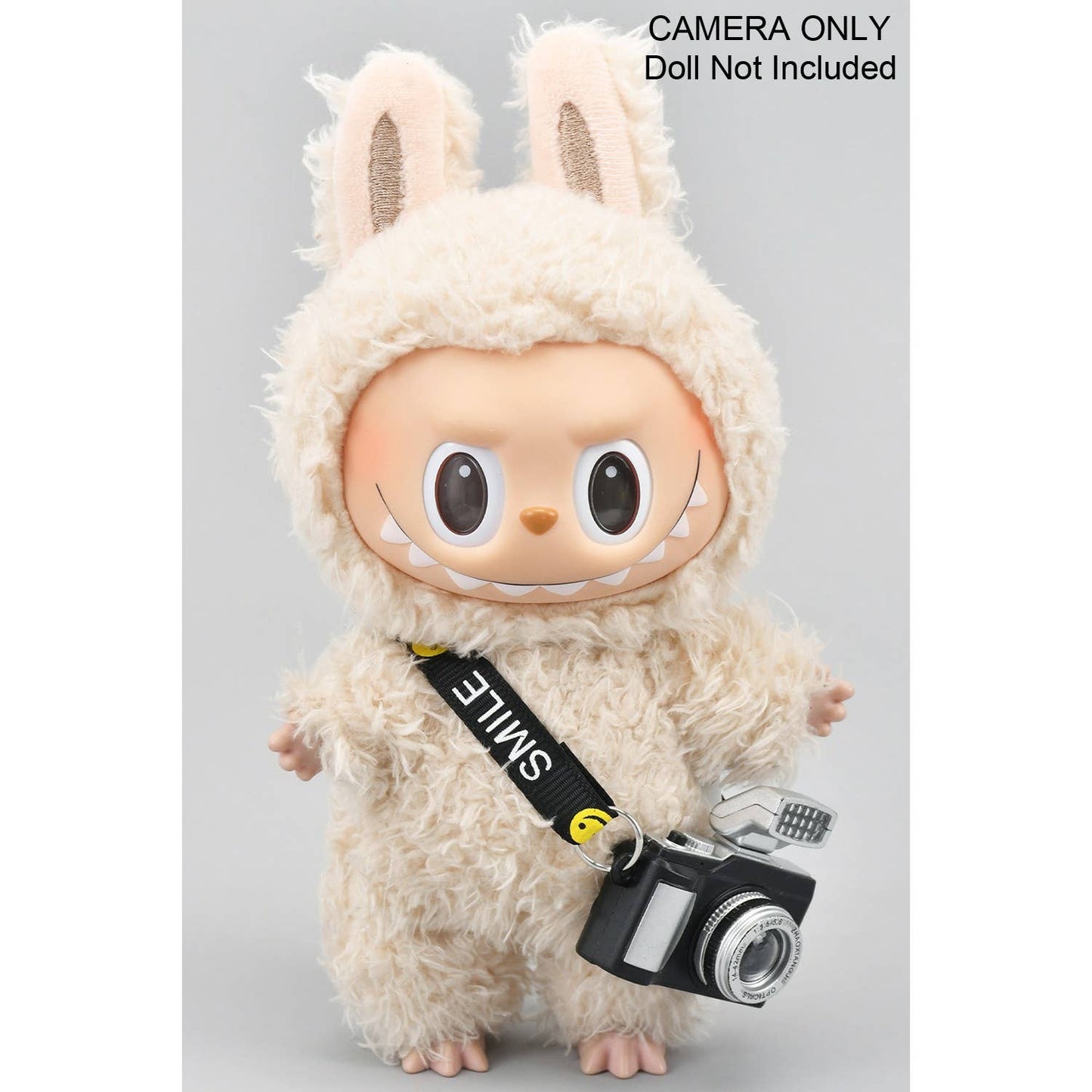 WORKING FLASH CAMERA LABUBU ACCESSORY: Black / 1 SIZE