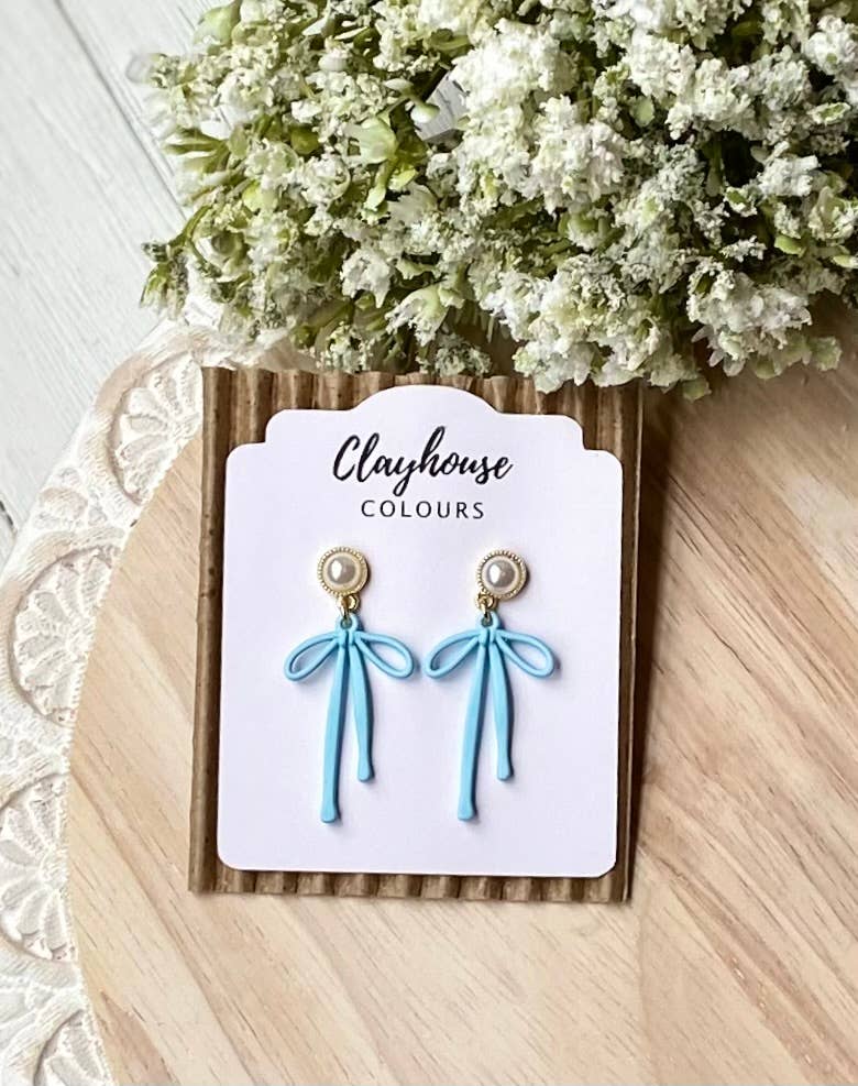Spring Bow Earrings : Pink