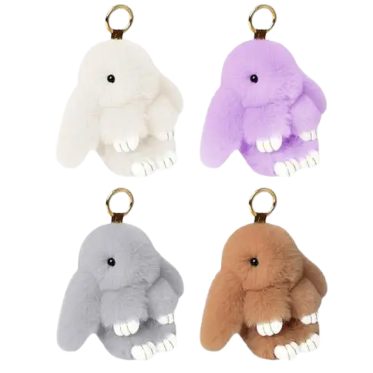 Holiday Soft Plush Bunny Keychain- Assorted