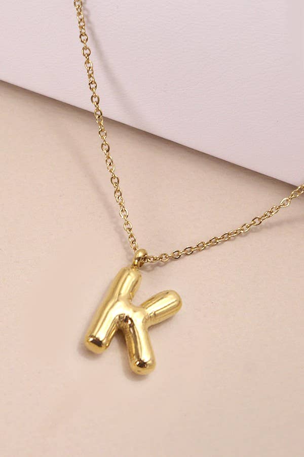 18K STAINLESS STEEL TARNISH FREE  INITIAL NECKLACE | 80N650: E