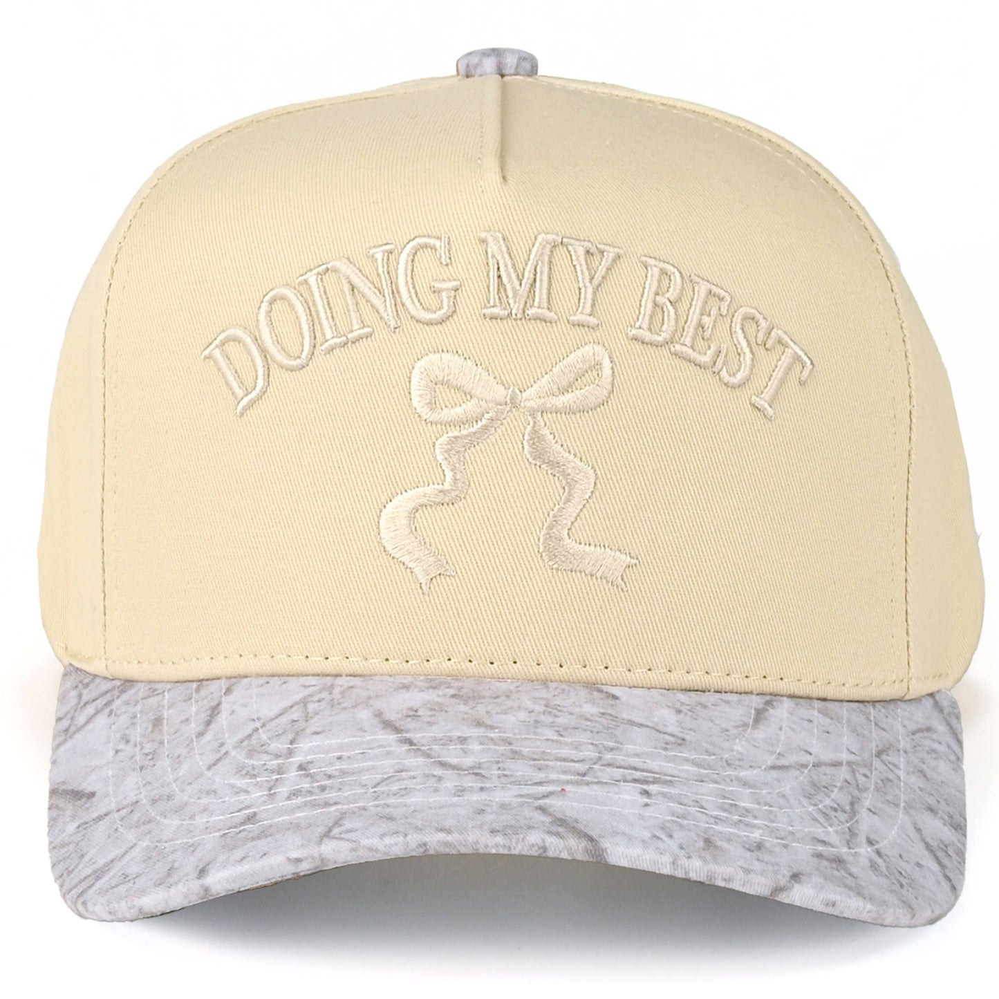 C.C DOING MY BEST Letter with Ribbon Trucker Cap