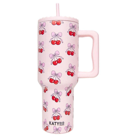 Cherry Bow Mother's Day Wholesale 38 Oz Tumbler Cup: Light Pink