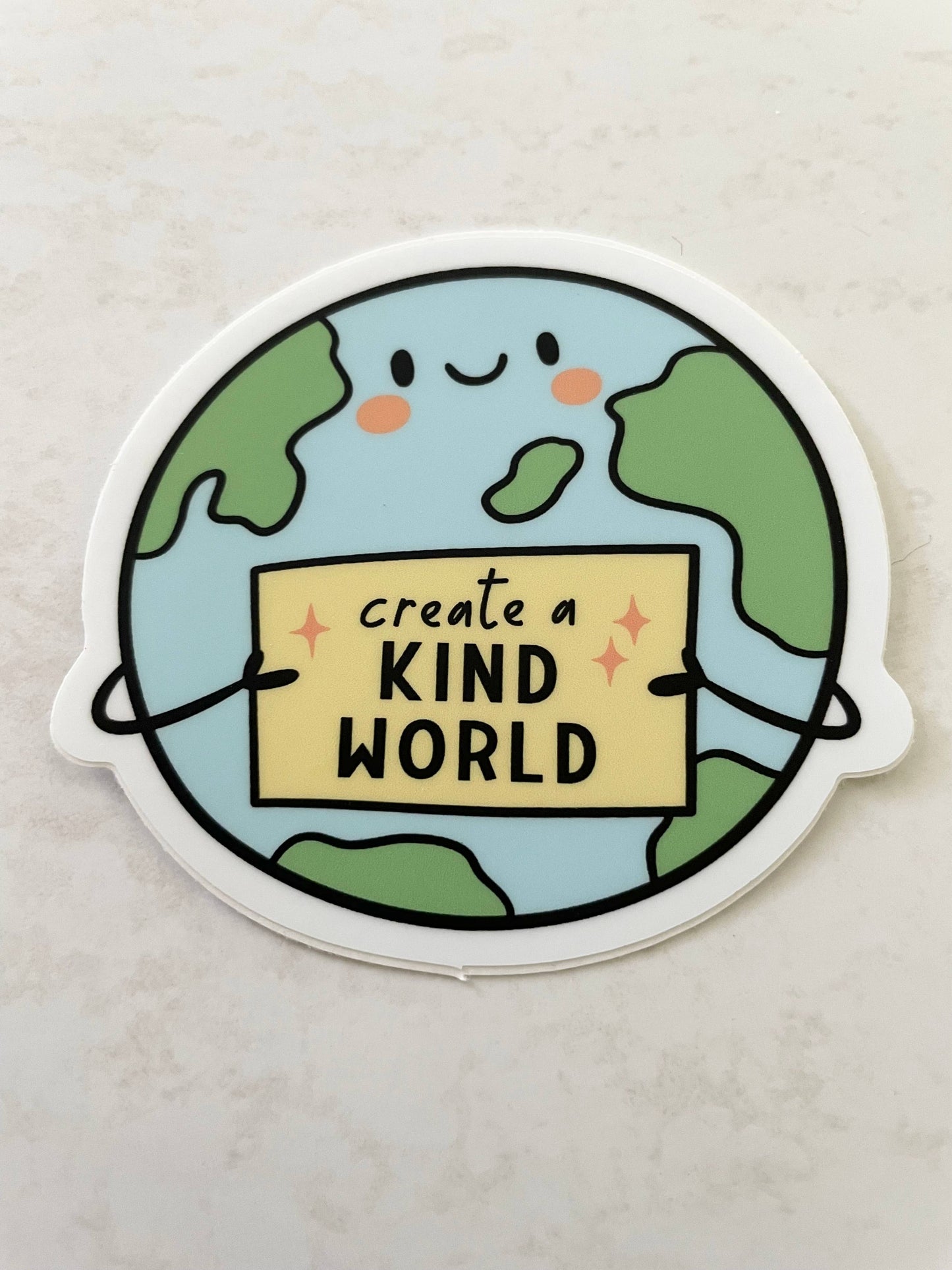 Create A Kind World Vinyl Sticker, 3" x 2.8: No Packaging / Matte