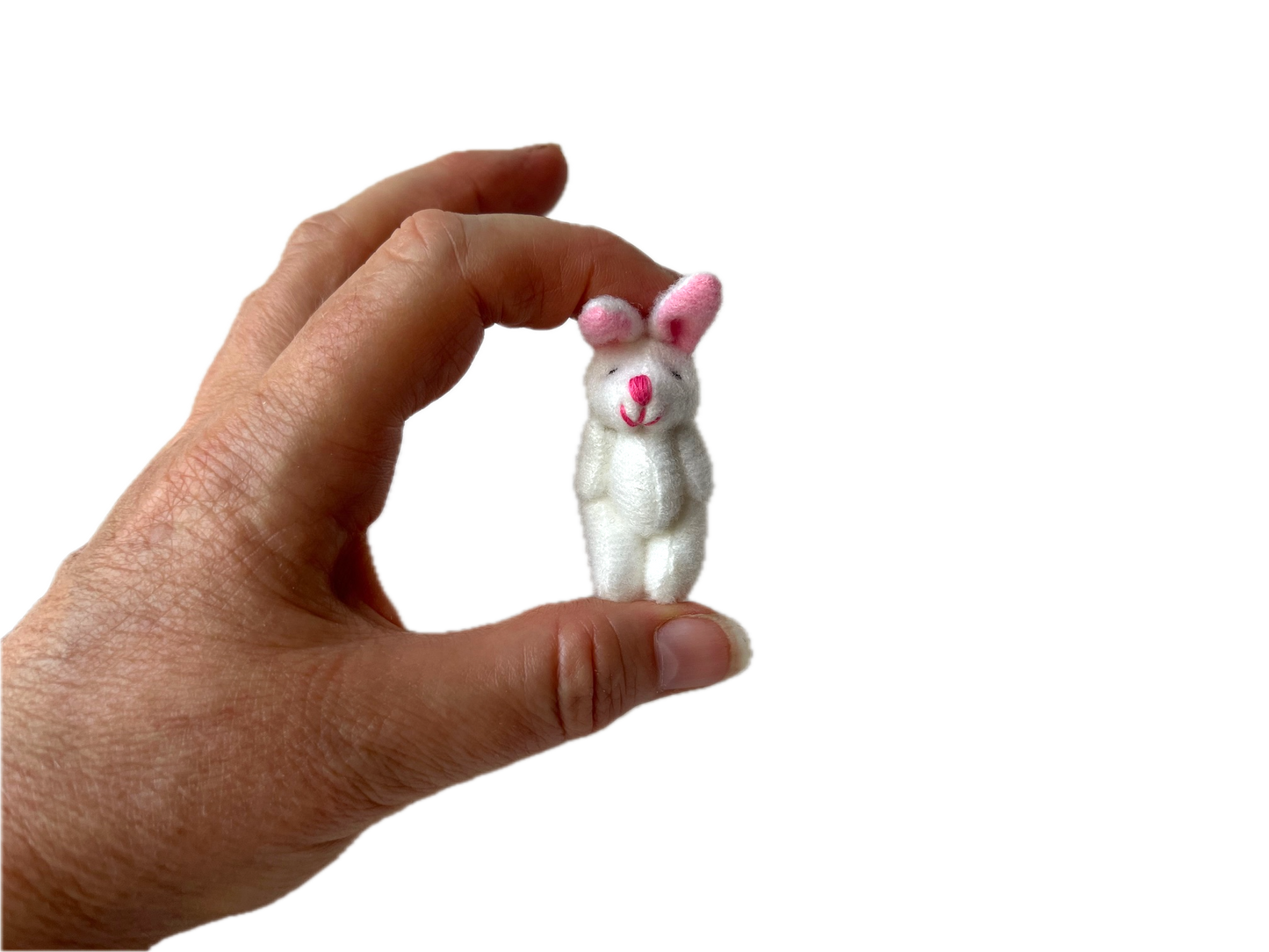 Miniature Stuffed White Bunny Rabbit