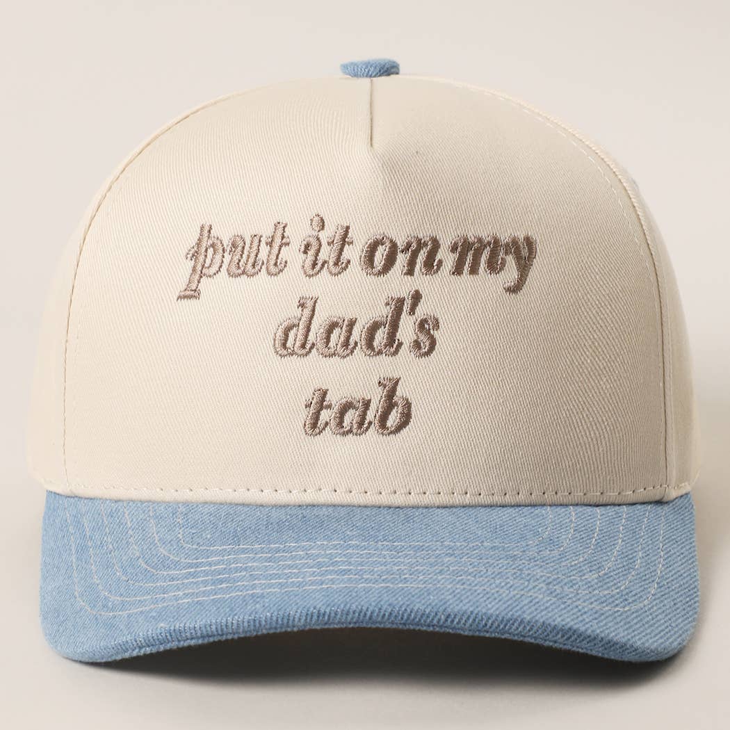 PUT IT ON MY DAD'S TAB Embroidery KIDS Trucker Hat: HOT PINK / One Size