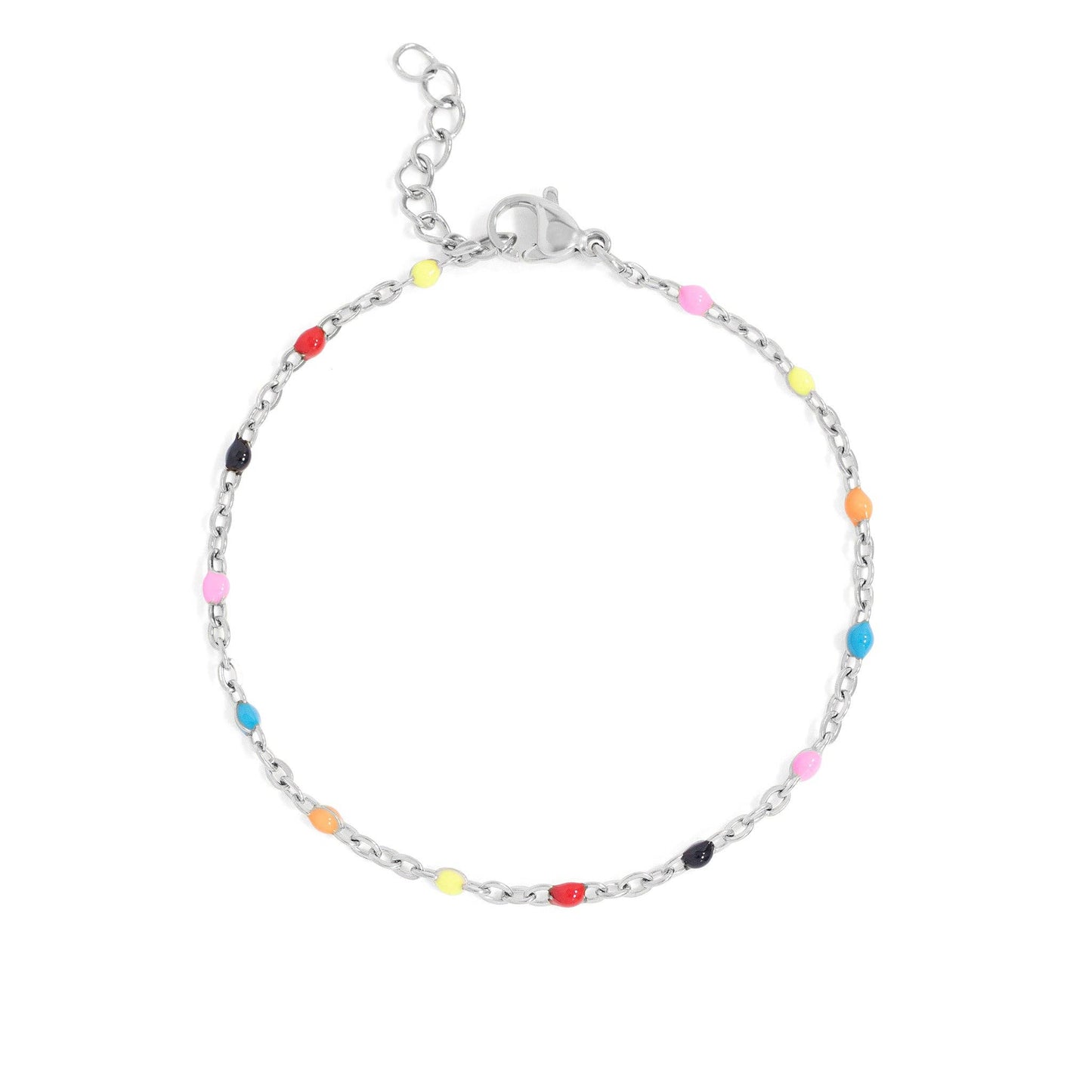 18K Gold PVD Stainless Steel Muti Color Confetti Bracelet: Gold