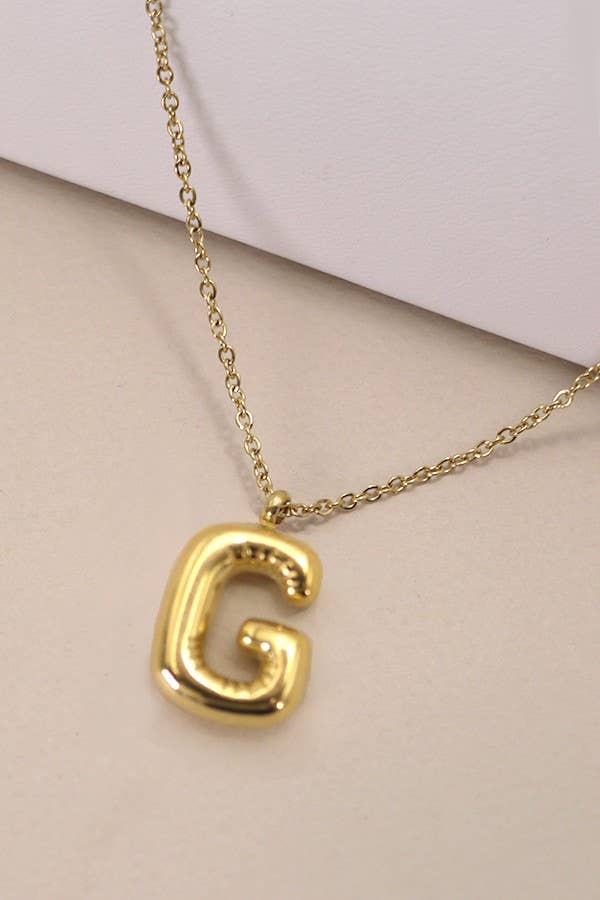 18K STAINLESS STEEL TARNISH FREE  INITIAL NECKLACE | 80N650: E