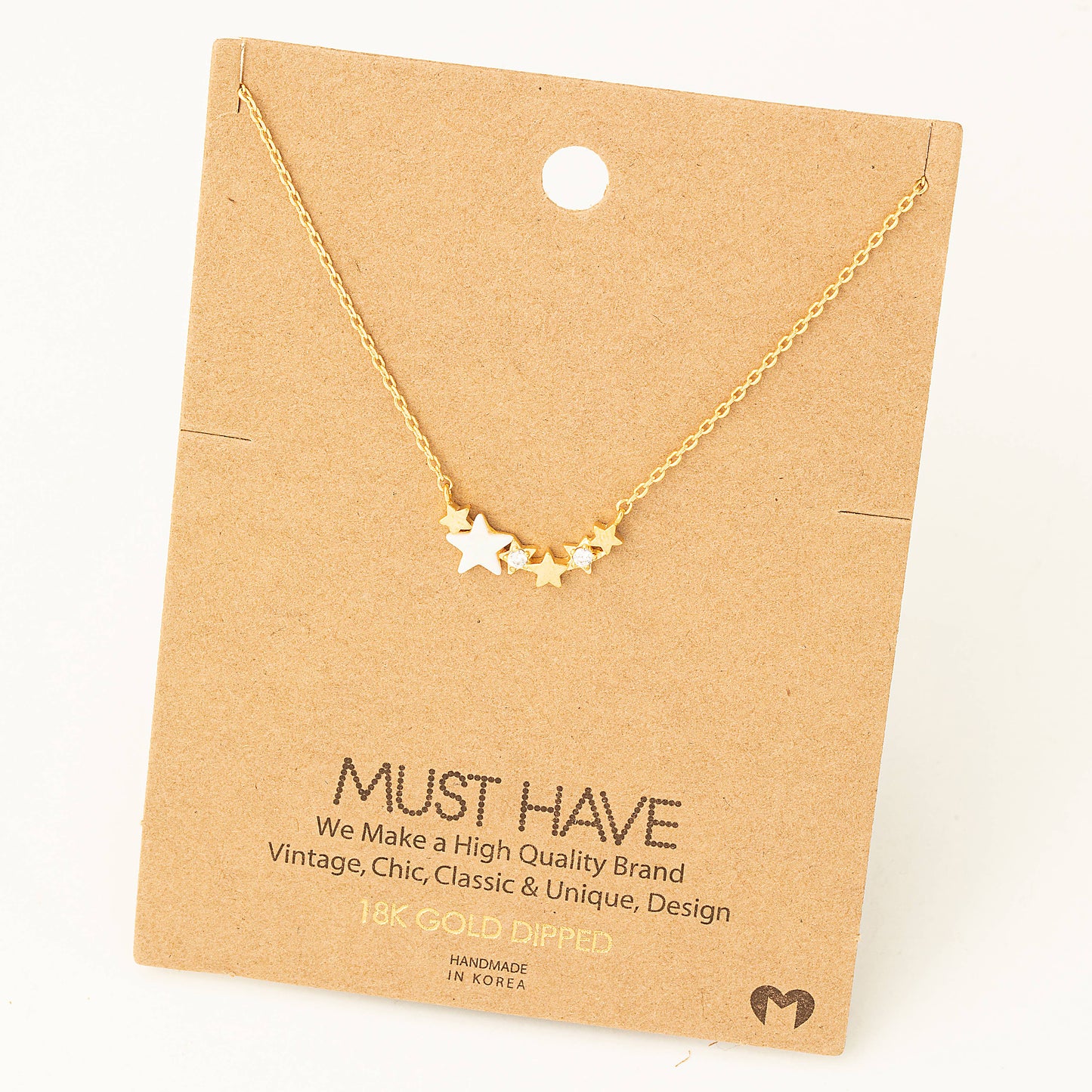 Dainty Multi Star Charm Necklace: G