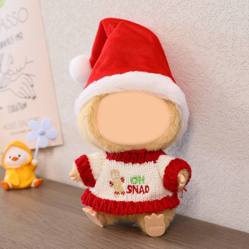 Labubu Christmas dress up dolls Xmas clothes: Moose jumpsuit