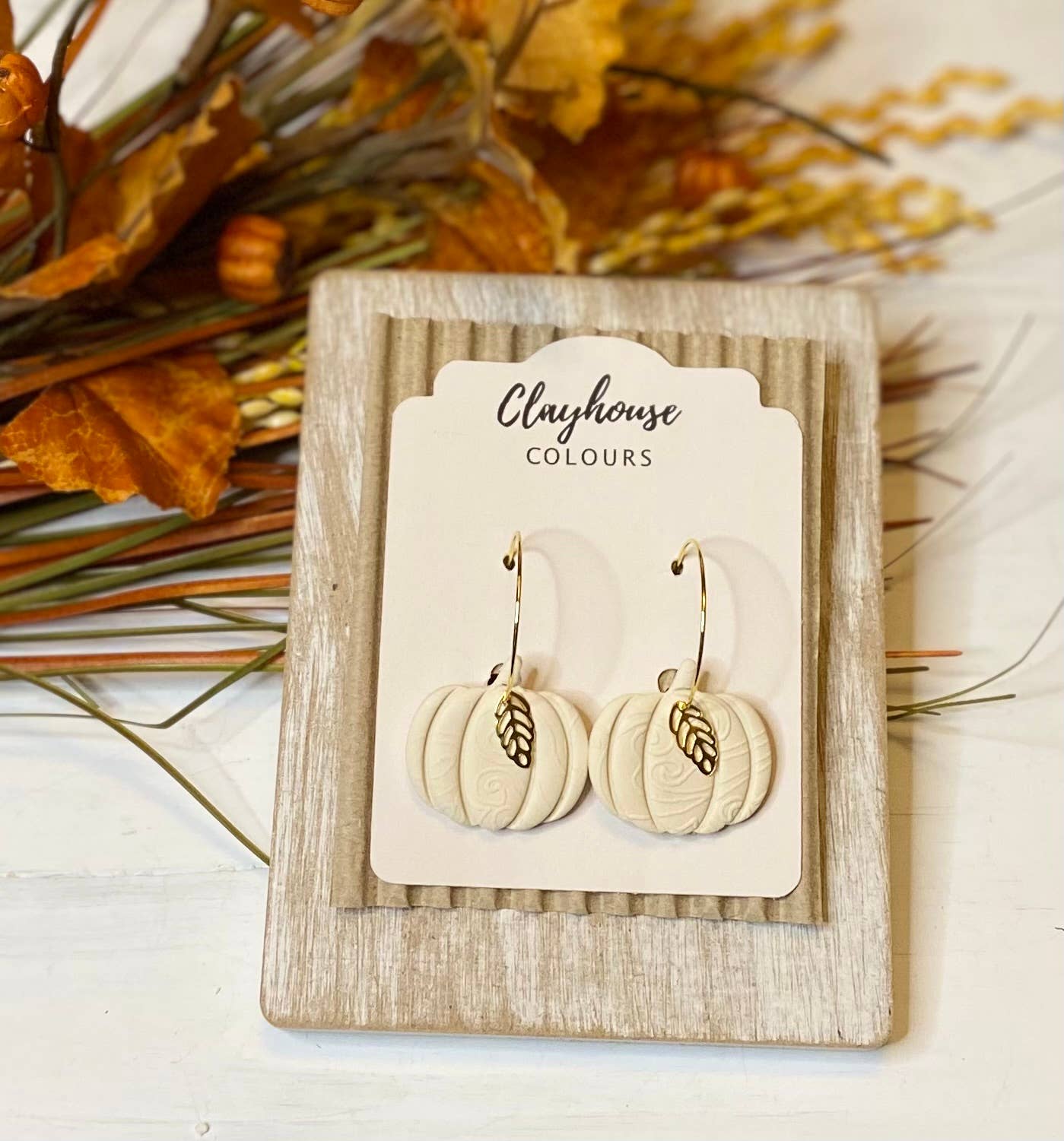 Pumpkin Hoops with gold leaf : Pumpkin