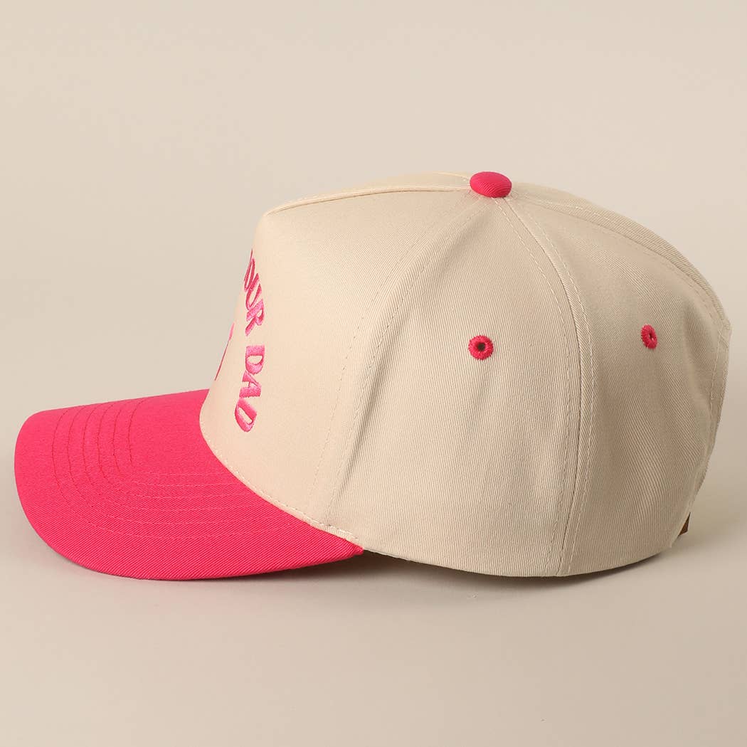 GO ASK YOUR DAD Embroidery Two-Tone Trucker Hat: DENIM / One Size