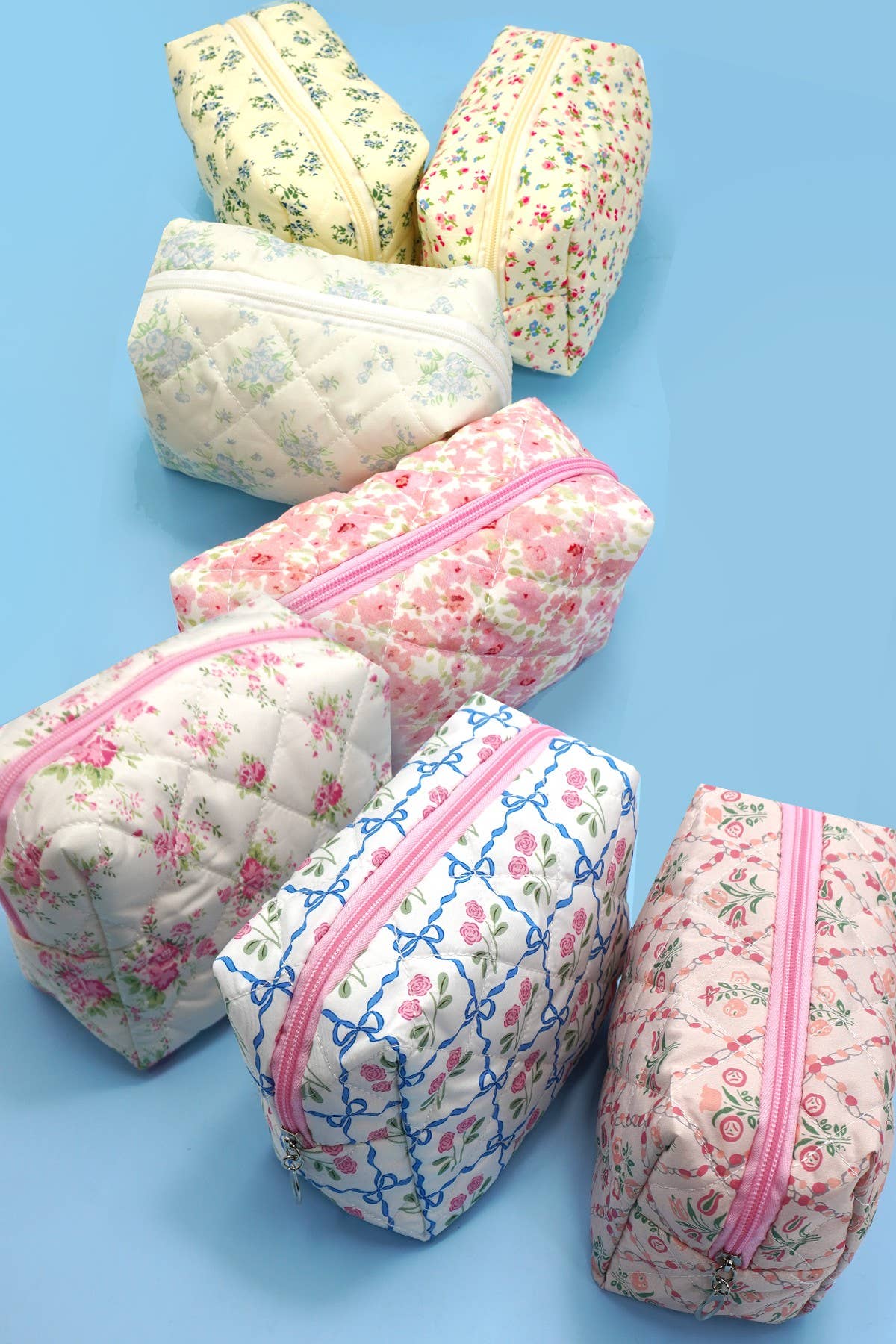 FLORAL TOILE PATTERN MAKEUP COSMETIC POUCH BAG | 40P562: E