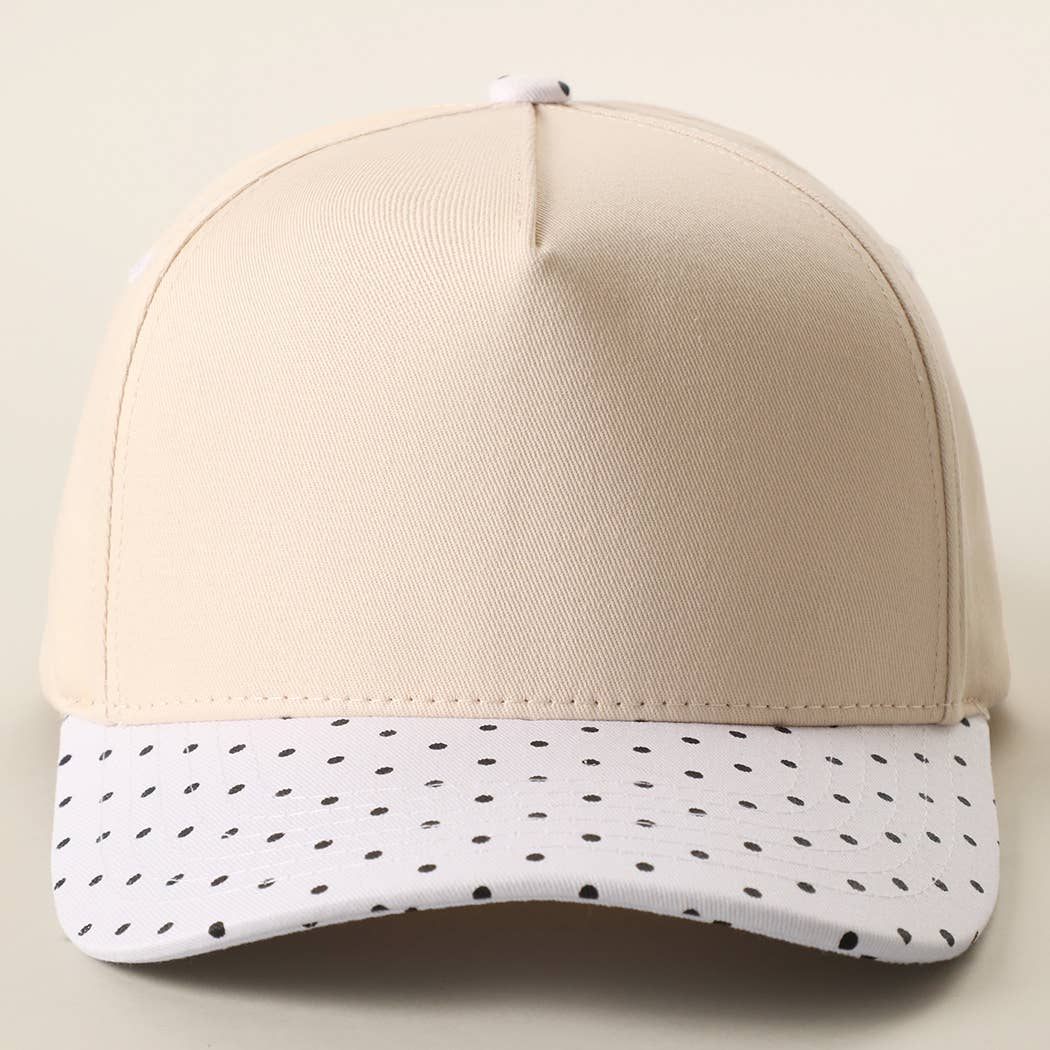 SMALL POLKA DOT Brim Two-Tone Trucker Hat: BRN / One Size