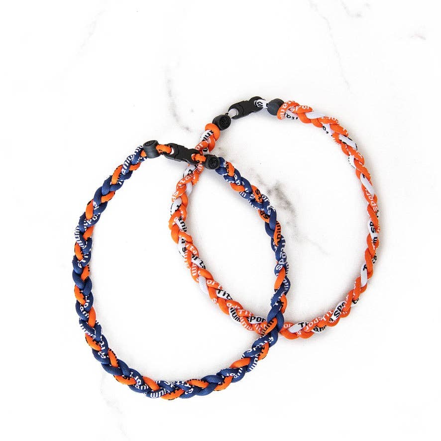 Braided Sports Necklace | Orange + White