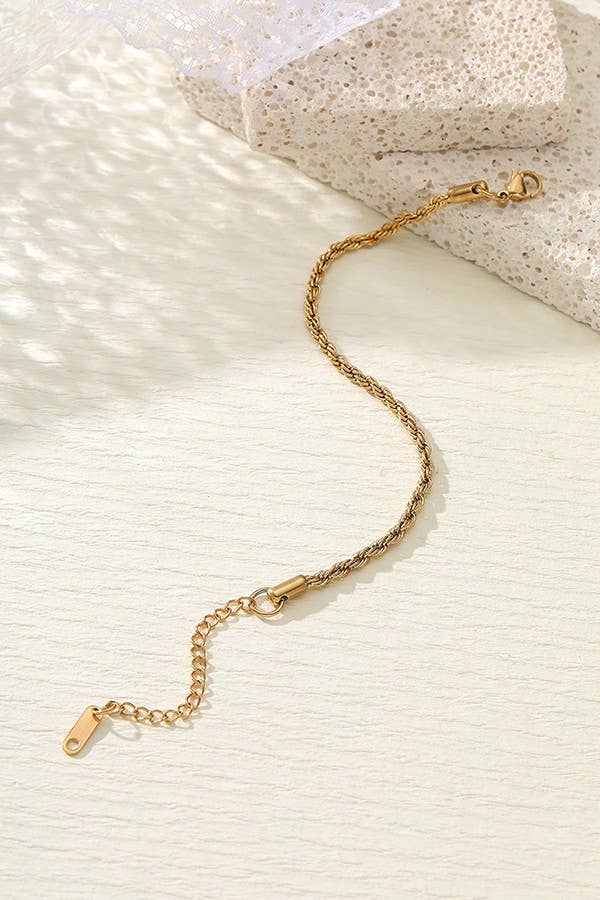 STAINLESS STEEL WATERPROOF TARNISH FREE BRACELET | 40B112: ROPE