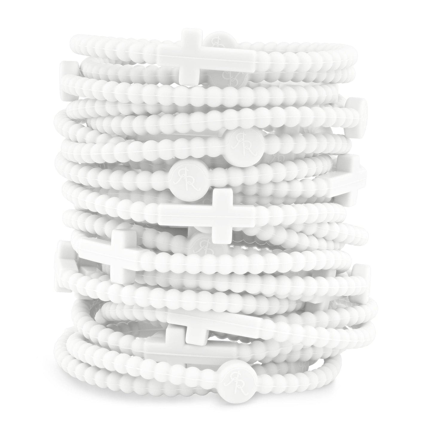 Jesus Bracelets - Group Packs: White (25 Pack) / Large