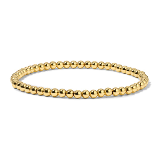 Gold Round Bead Bracelet - Small (4mm)
