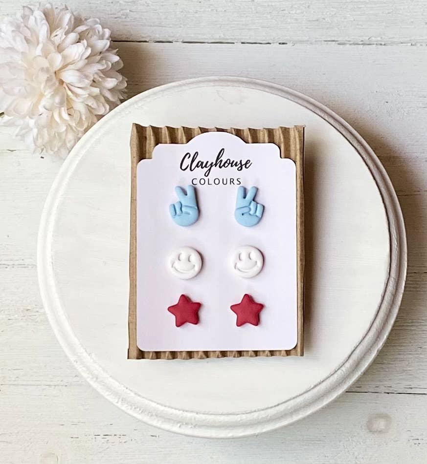 Fourth of July Handmade Earrings | Red White & Blue Earrings: Cowboy Boots