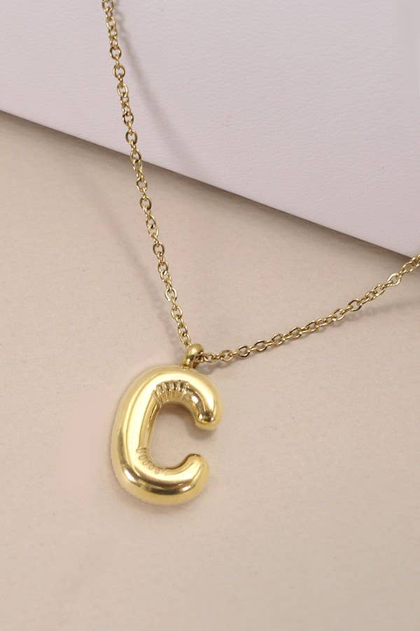 18K STAINLESS STEEL TARNISH FREE  INITIAL NECKLACE | 80N650: E