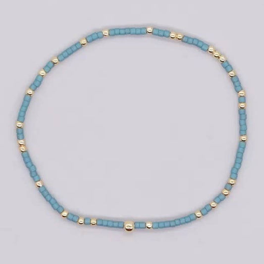 BOHO COLORFUL BALL BEADED BRACELET | 40B5178: SMOKY BLUE