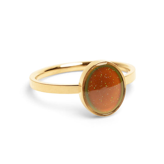 18K Gold PVD Stainless Steel Mood Ring : 8