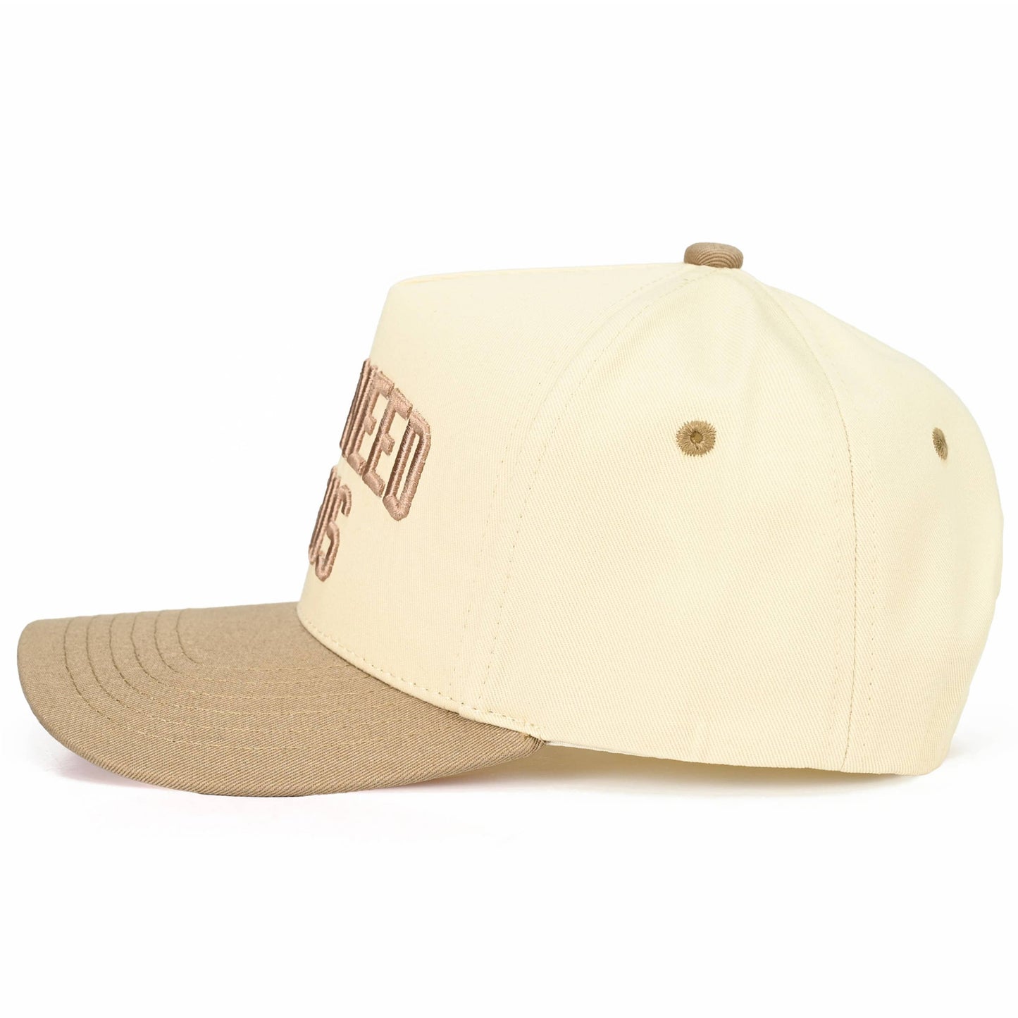 C.C Y'ALL NEED JESUS Embroidered Letter Two Tone Trucker Hat: Beige
