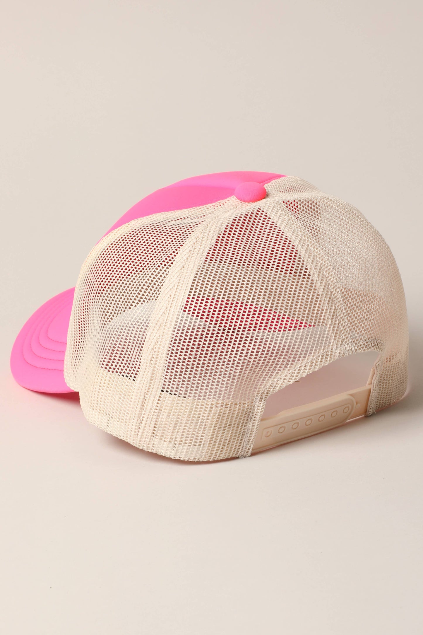 Plain Foam Rope Mesh Back Trucker Hat : BLK-STN / ONESIZE