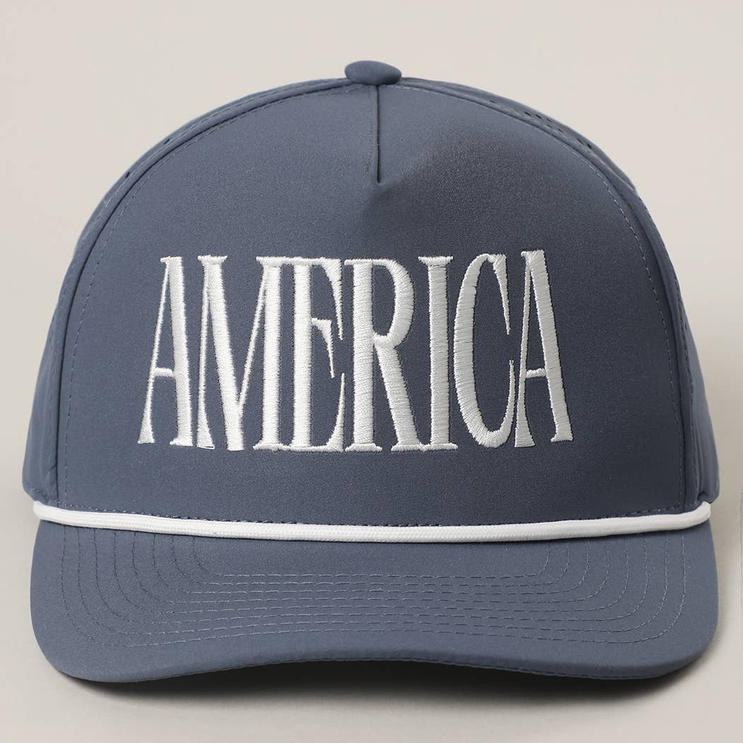 AMERICA Embroidered Premium Materials Trucker Hat: SAND / One Size