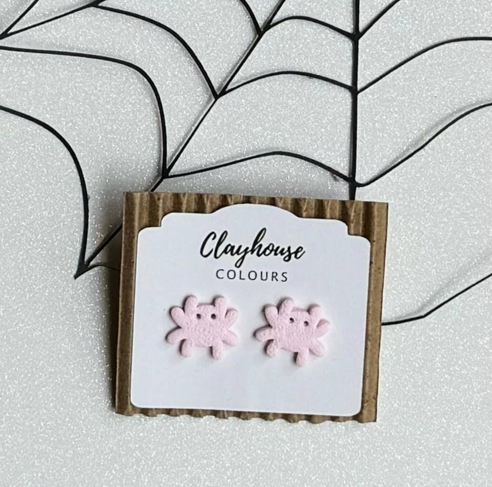 Pink Halloween Earrings : Candy Corn Studs
