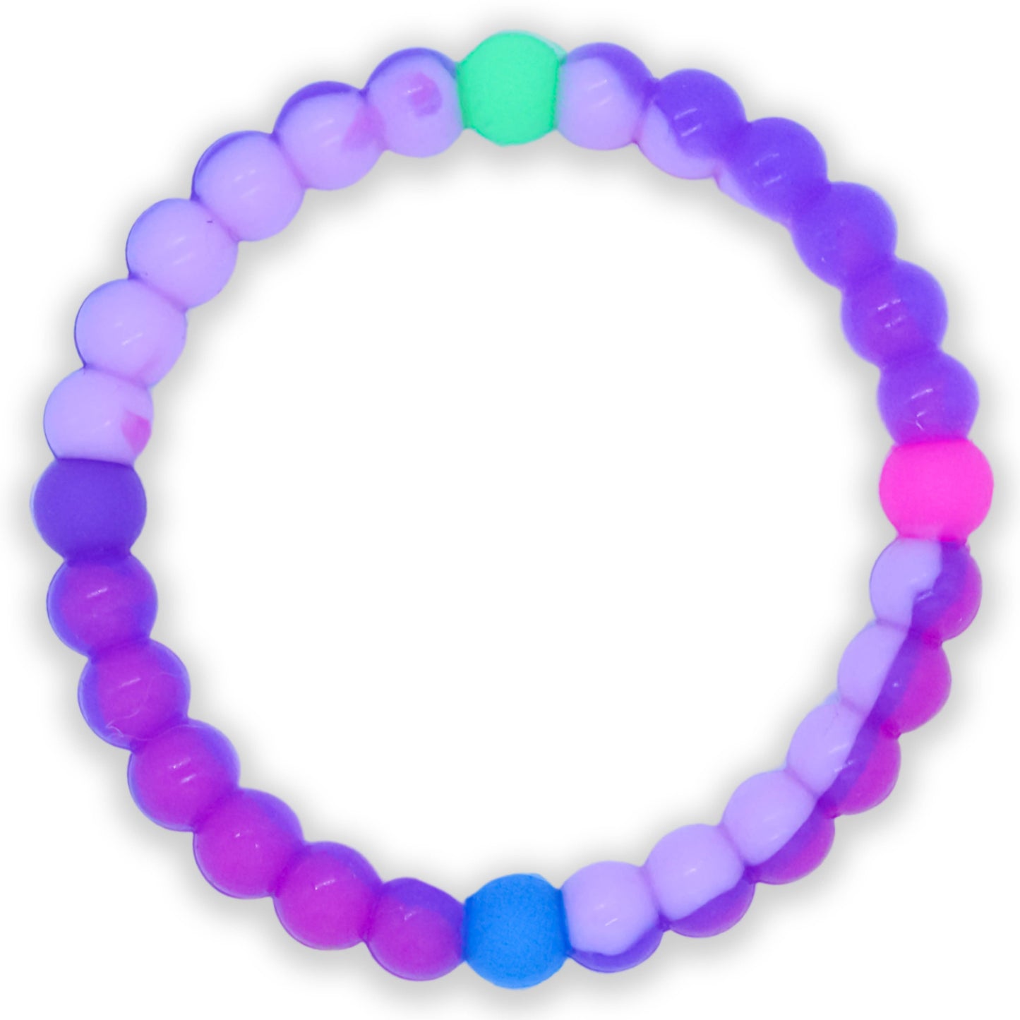 Tie Dye Silicone Beaded Bubble Bracelet: Blue