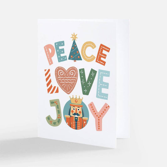 Denali & Co. Peace Love Joy Nutcracker Greeting Card : White Background