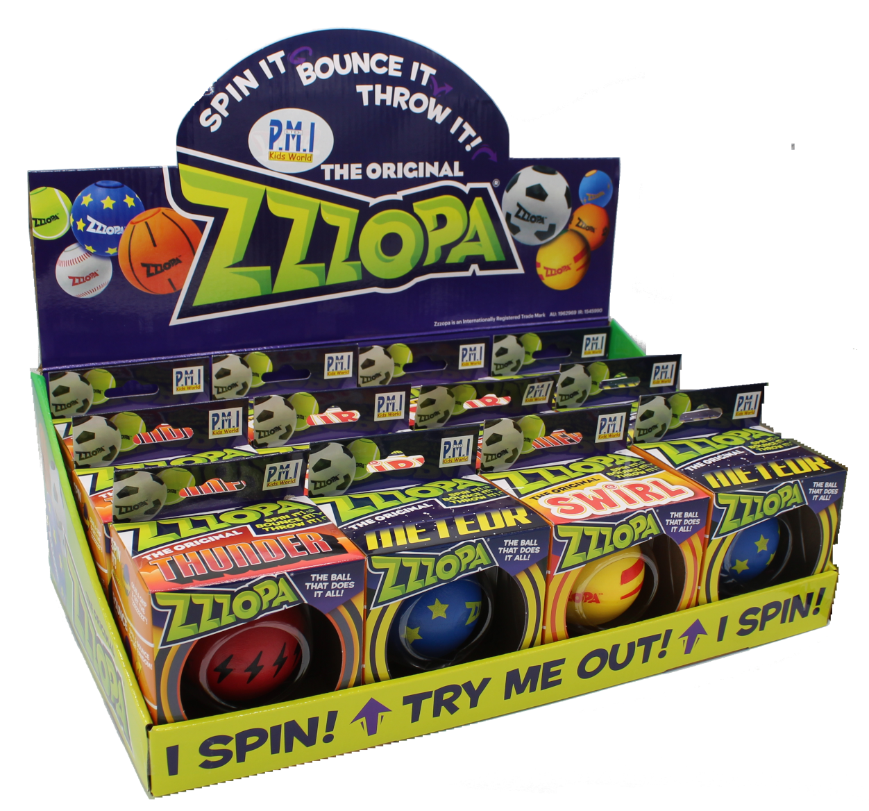 Zzzopa FUN- World's only fidget spinning bouncy ball!