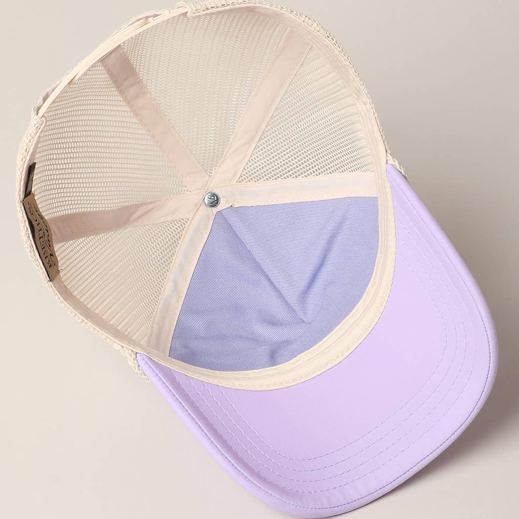 Plain Foam Rope Mesh Back Trucker Hat : BLK-STN / ONESIZE